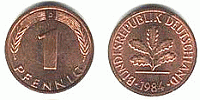 1 Pfennig, Deutschland