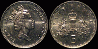 5 Pence, Großbritannien